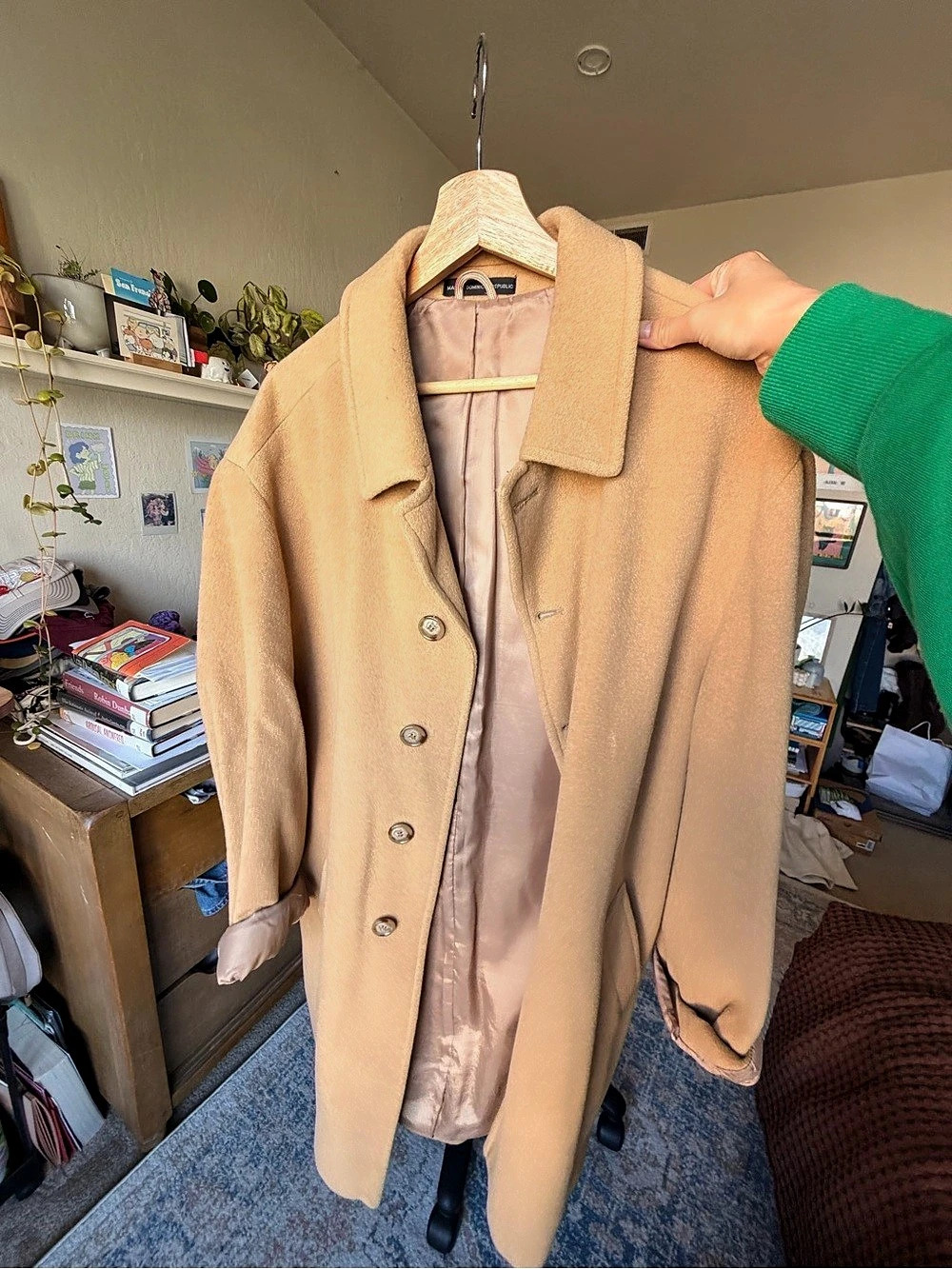 Nautica Camber Wool Blend Overcoat Men's Brown Pea Coat